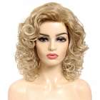 Pruik blond schouderlang krullend haar veel volume