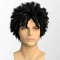 Mannenpruik zwart kort dreadlocks / rasta