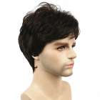 Mannen pruik kort bruin haar in laagjes