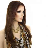 Lace pruik lang steil haar zonder pony Diamond kleur P4/27/30