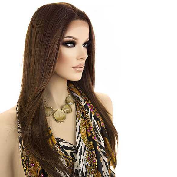 Lace pruik lang steil haar zonder pony Diamond kleur P4/27/30