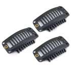 Pruik / extensions clips set 3 stuks ZWART 32mm