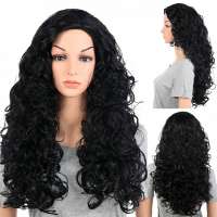 Mooie travestie pruik lang haar veel volume en krullen kleur 1