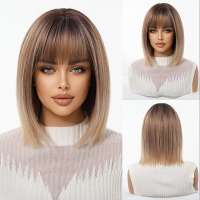 Pruik bob model blond met steil haar model Bianca