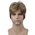 Mannenpruik kort model in laagjes lichtbruinmix kleur AB607