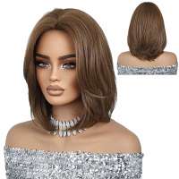 Pruik losvallend bob model met steil haar model Britte