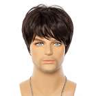 Mannenpruik donkerbruin haar in laagjes model 153