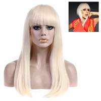 Lady Gaga - Poker Face - pruik platinablond steil haar ( B-KEUZE! )