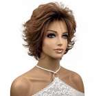 Pruik donker koperrood kort haar met plukjes model 3252