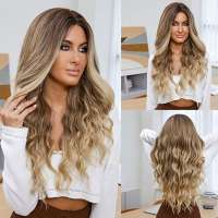 Luxe pruik lang blond haar zonder pony model 077-1