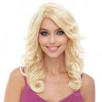 Pruik lang haar lichtblond met krullen model BLISS