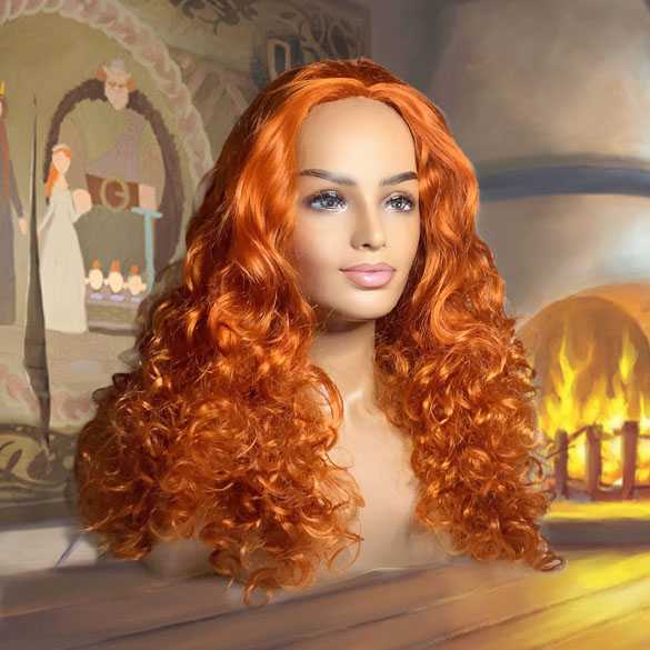 Disney prinses Merida pruik rood krullend haar