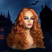 SALE Halloween prinses Merida pruik rood krullend haar