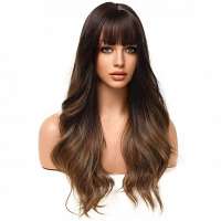 Pruik lang haar met grove slag model 226 3