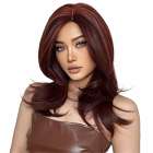 Pruik lang steil haar henna roodmix model Deavon Pruik lang steil haar henna roodmix model Deavon