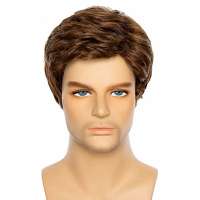 Mannenpruik bruin kort haar in laagjes model 176