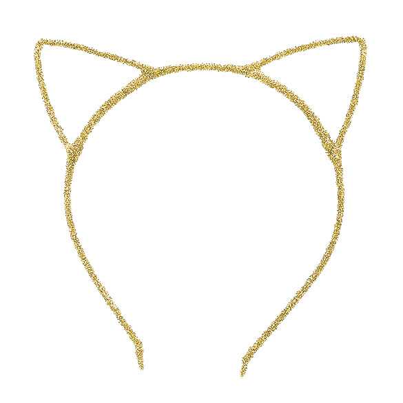 2 x Glinster haarband model katten oortjes goud
