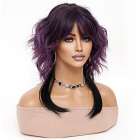 Trendy wavy pruik paars met langere onderlaag in zwart