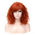 Pruik schouderlang hennarood haar met wave slagen