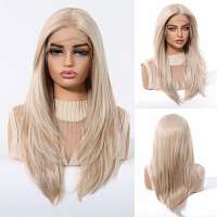 Mono top swiss lace pruik lang blond haar zonder pony model Valerie