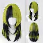 Duo-color pruik steil haar in laagjes Billie Eilish look