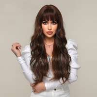 Luxe pruik lang haar met losse krullen model Kento