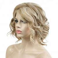Nonchalante pruik kort bob model in zandblond mix
